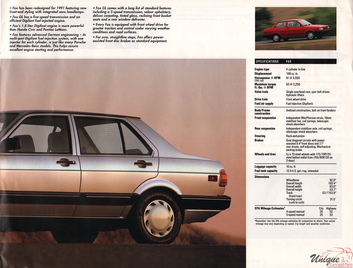 1991 VW Full Line Brochure Page 28